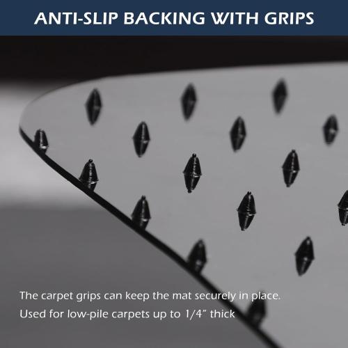 SALLOUS Chair Mat for Carpet, Large Office Chair Mat for Carpeted Floors, Heavy Duty Vinyl Floor Mat with Grips, Non-Slip Carpeted Floor Protector Computer Desk Mat for Home Office (Black)