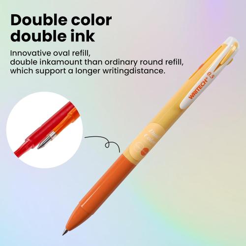 WRITECH Multi Colored Gel Pens: 0.5mm 2 in 1 Assorted Color Ink Fine Point Tip Aesthetic Retractable Pen Smooth Writing No Bleed For Journaling Coloring Drawing 8ct