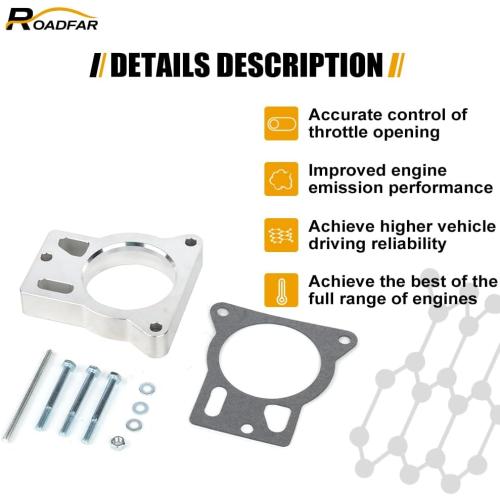 ROADFAR Throttle Body Spacer Compatible for 1999-2007 for Cadillac | 1999-2007 for Chevrolet | 1999-2007 for GMC