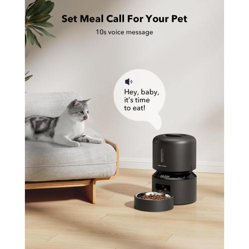 PETLIBRO Automatic Cat Feeder – 3L Programmable Pet Food Dispenser with Airtight Storage, Timed Portion Control, Voice Meal Call & Dual Power Supply, Clog-Free Healthy Feeding for Cats & Small Dogs