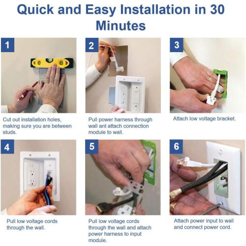 C2G/ Cables To Go 16314 Wiremold In-Wall TV Power Kit