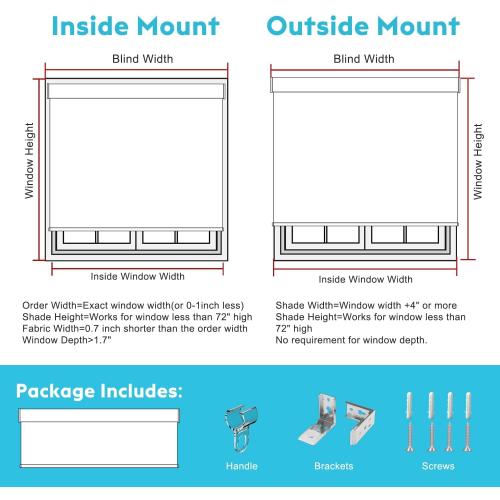 100% Blackout Roller Shades, Free-Stop Cordless Roller Blinds for Windows, Thermal Insulated Linen Fabric Window Shades UV Protection for Home, Door, White, Customize