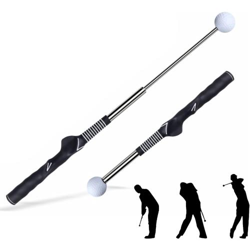 Retractable Golf Swing Training Aid, Rhythm Click Sound Warm-up Golf Swing Trainer, Golf Grip Trainer, Golf Training aid Indoor and Outdoor Golf Equipment for Beginners and Professionals