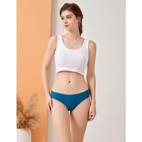 LARGE Caterlove Women's Seamless Underwear No Show Stretch Bikini Panties Silky Invisible Hipster 6 Pack