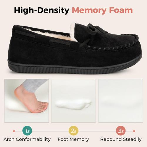 SIZE 8 HomeTop Women's Moccasins House Slippers Memory Foam Indoor Outdoor Ladies Shoe