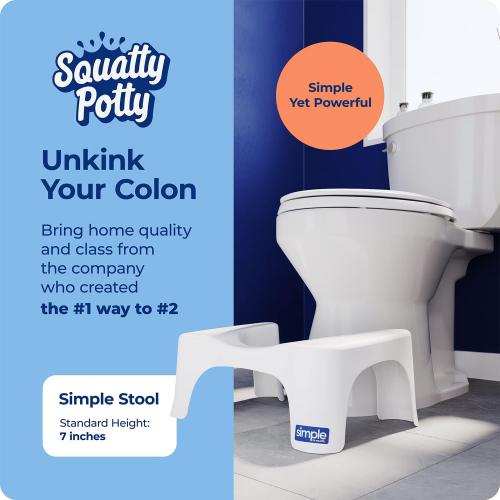 WHITE Squatty Potty Simple Curve Toilet Stool.