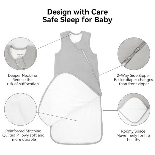 BubblePanda Rayon Made from Bamboo Sleep Sack 6-12 Months 1.0 Tog Soft Toddler Sleeping Sack for Babies 2-Way Zipper Baby Wearable Blanket