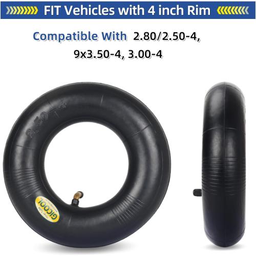 2.80/2.50-4 Inner Tubes, 2 Pack with TR87 Valve Stem, Heavy-Duty Inner Tubes, Replacement Tubes for Wheelbarrows, Hand Trucks, Dollies, Lawn Mowers, Scooters, Go Karts