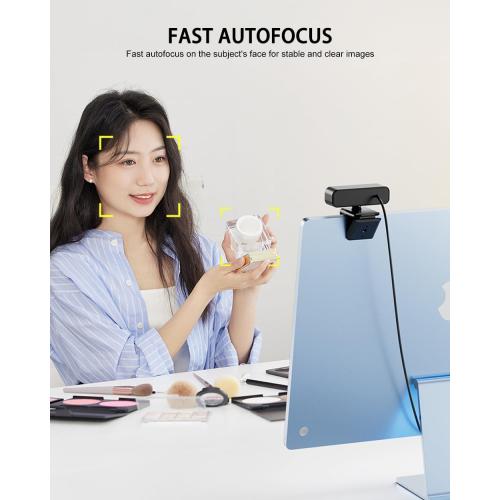 4K UHD Ring Light Webcam for PC, 1080P Web Camera with Dual AI Noise-Cancelling Mics, Auto Light Correction, Privacy Cover, 73°FOV, PDAF Autofocus, Privacy Cover, for Streaming, Conference, Zoom
