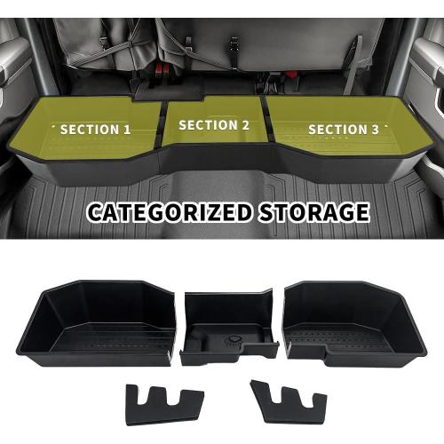 MAXDOM Under Seat Storage Fit for (2007-2018) Chevy Silverado 1500/GMC Sierra 1500 (2007-2019) 2500HD 3500HD Crew Cab Rear Underseat Organizer Box