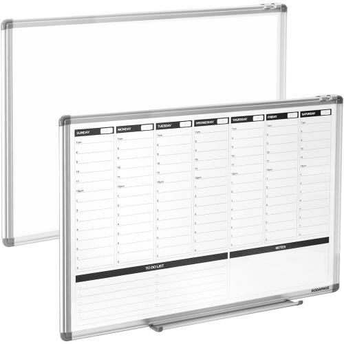 Large Weekly Dry Erase Board, Weekly Planner whiteboard with Hourly time Slots, Whiteboard Weekly Calendar for Schedule for Wall 36 X 24 Double-Sided for Office, Home and School