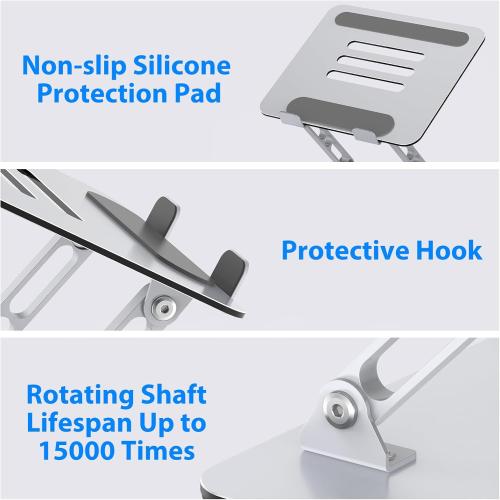 Laptop Stand for Desk, Adjustable Laptop Riser, Metal Foldable Computer Stand Holder Portable Notebook Mount, Ventilated Cooling Printer Stand Compatible with 10-15.6” Laptops