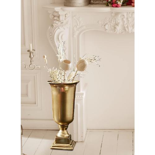 Serene Spaces Living 18-Inch Gold Pedestal Urn - Elegant Tapered Gold Vase for Flowers - Perfect as a Centerpiece for Home Decor, Weddings, Parties, and Events (Large- Pack of 1)