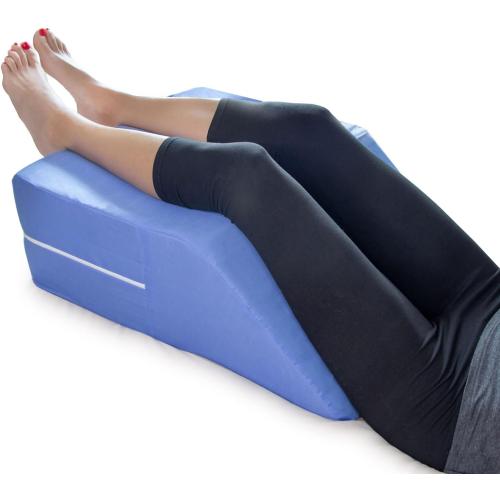 DMI Firm Leg Wedge Pillow for Back Pain Relief (FSA Eligible), High-Density Foam, Bed Wedge Pillow For Legs Elevation, Knee Pain, Post Surgery Pillow, Circulation and Swelling, Pregnancy, Blue