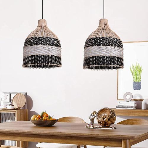 Rattan Farmhouse Chandelier Light Fixtures, Boho Large Pendant Light,Hand Woven Chandeliers,Rustic Chandeliers Hanging Light Fixtures,for Kitchen Island,Dining