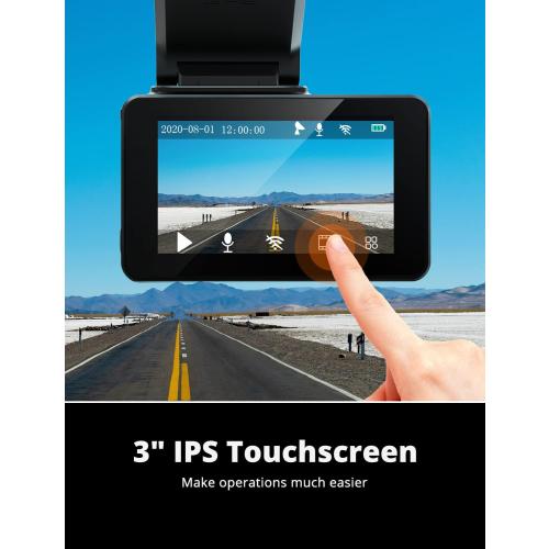 Kingslim D4 Dual Dash Cam with Built-in WiFi GPS, Front 4K/2.5K Rear 1080P for Cars , 3 IPS Touchscreen 170° FOV Dashboard Camera with Sony Starvis Sensor, Support 256GB Max