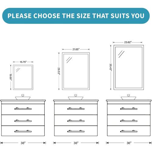 Retro Copper Effect Framed Wall Mirror, 24x36 Rectangle Mirror, Anti-desilvering Tempered Glass, Sustainable& Sturdy Frame, Farmhouse Mirror, Anti-Rust, 3min Fast Setup for Bathroom Living Room