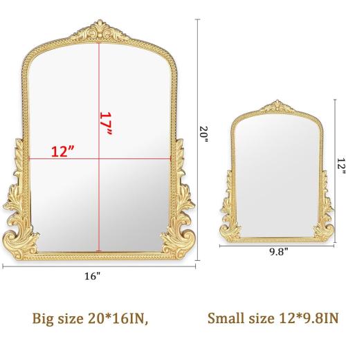 Vintage Small Arched Mirror, 17x 12 Wall Mounted Tabletop Vanity Mirror | Adjustable Stand, Sturdy Frame for Living Room, Bedroom Vanity (Makeup, Braiding), Bathroom, Entryway, Porch, Home, Dormitory