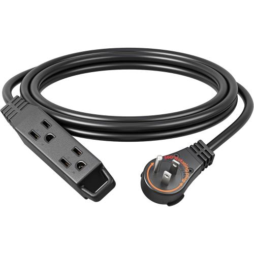 DEWENWILS 360° Rotating Flat Plug Extension Cord, 10FT Extension Cord Rotating Plug, 3 Prong 16/3C Grounded Flat Power Cable for Indoor Narrow Space, 13A/125V/1625W SJT-3, ETL Listed, Black