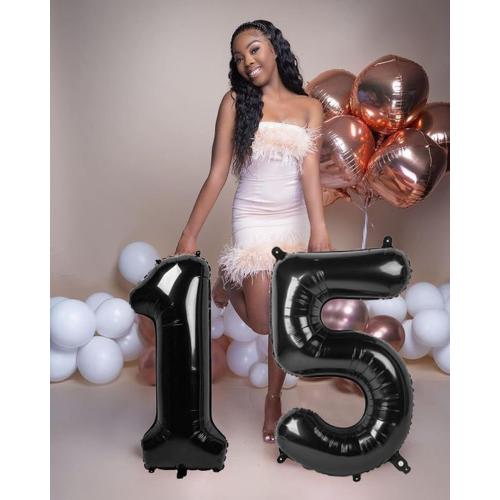 Number Balloons 40 Inch Black 1, Big One Balloons for 1st Birthday For Girl Boy 11 21 31 Balloons for Wedding, Celebration Party, Graduations