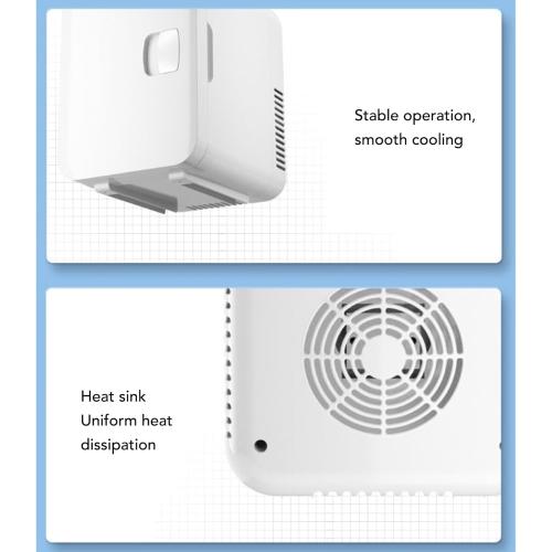 Mini Portable Fridge,6L Capacity,Portable Compact Refrigerator, Small Skin Care Fridge,for Skincare Beverage Food Medication Drink,for Home Office Car