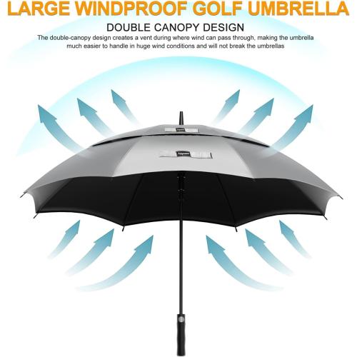 Size 68/62/54 Inch UPF50  Sun Umbrella UV Protection UV Umbrellas for Sun Protections Windproof Large Golf Umbrella Auto Open and Vented Double Canopy Umbrellas for Sun and Rain