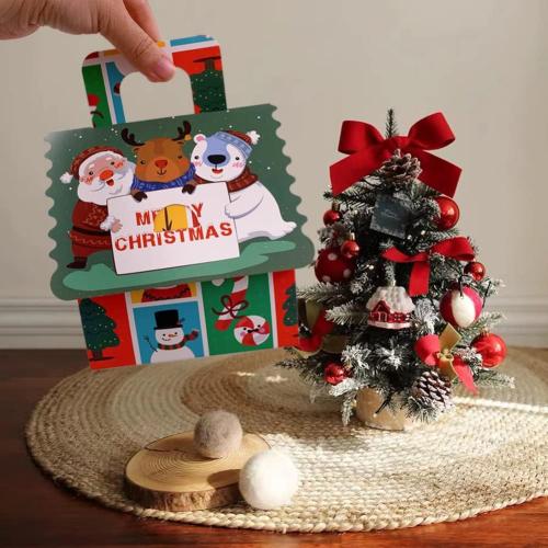 Suponey Christmas Gift Boxes,12pcs Christmas Treat Boxes Santa Candy Box Xmas Party Favor Box for Holiday Gift Wrapping Home Decoration