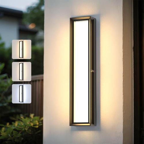 10%-100% Dimmable Outdoor Wall Lights,LED 3000k 4500K 6000k Exterior Light Fixture,IP65 Waterproof Matt Black Wall Sconce Light Fixture for House Porch Patio Garage ()