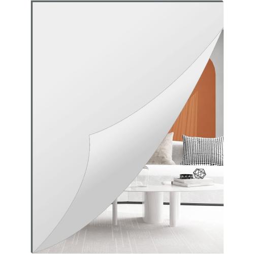 DARENYI A2 Acrylic Mirror Sheet for Wall, 16.5 x 23.2 Large Rectangular Mirror Tiles Frameless Wall Mounted Mirror Self-Adhesive Mirror Stickers for Vanity Bedroom Home Decor