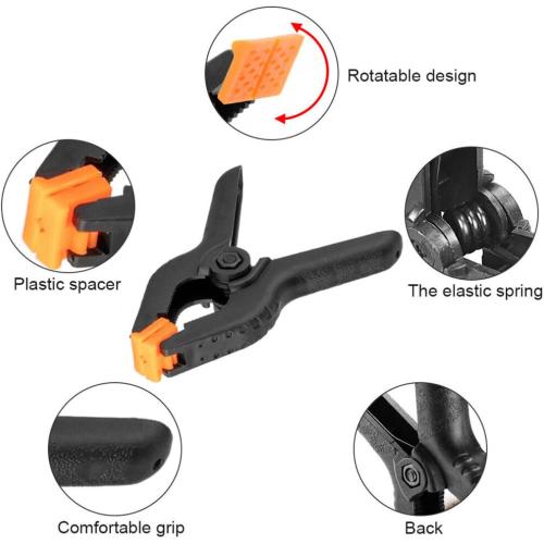 ‼️may have missing pieces ‼️24 PCS 3.5 Heavy Duty Plastic Spring Clamps, Black Spring Clips for Backdrops, Craft Projects, Woodworking, Photography and Display Stands