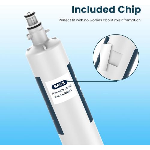 Crystala Filters Replacement for GE® RPWFE, RPWF (with CHIP) Refrigerator Water Filter, Compatible with WSG-4, WF277, GFE28GMKES, PFE28KBLTS, GYE22HMKES, DFE28JSKSS, GFE28GYNFS, GFD28GYNFS, 2 Pack