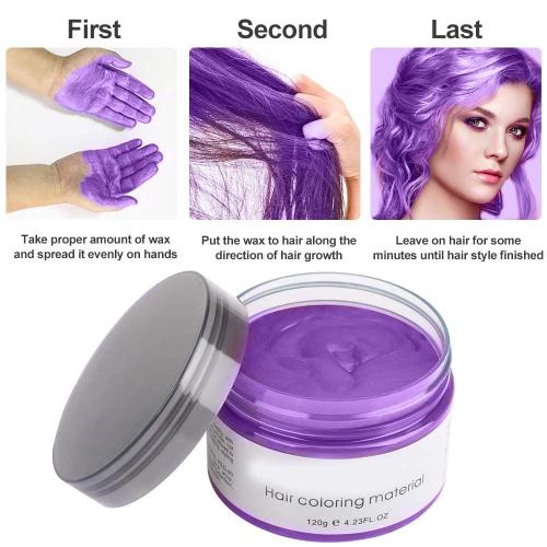 Temporary Hair Color Wax Dye,Hair Color Spray,  (Purple, 1 Pack)