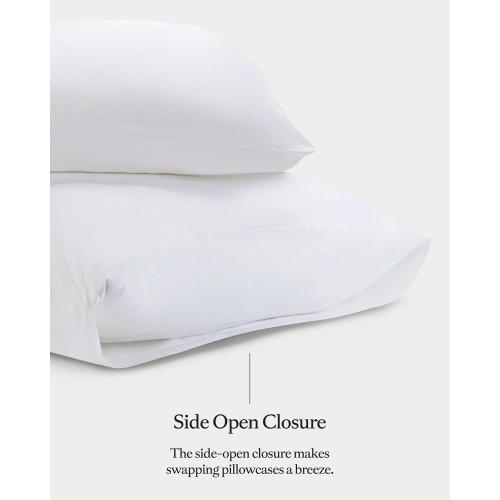 Cozy Earth King Pillowcases Set of 2 - Made of 100% Viscose from Bamboo, Ultra-Soft & Luxury, Woven from Naturally Breathable & Lightweight Fabric - White