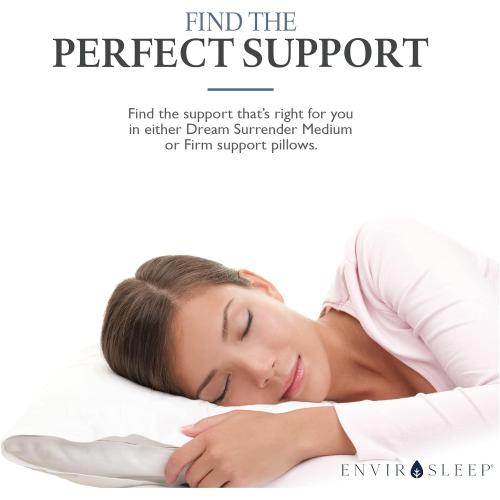 Envirosleep Dream Surrender Firm Support Pillows - Hypoallergenic Polyester Filled Cotton Shell Pillow Set, Standard Size 2 Pillow Set for Hotel or Home Use, by Manchester Mills