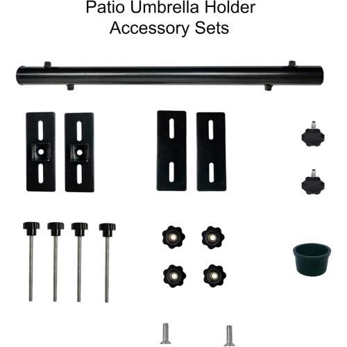 Patio Umbrella Holder, Heavy-Duty Metal Mount Stand for Deck - Sturdy Base for Railing-Mounted Clamps With Pole Maximizing Balcony Space and Shade