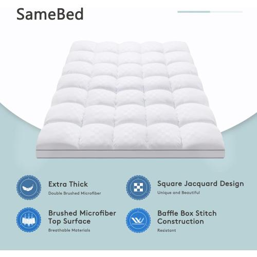Mattress Topper King,Extra Thick Mattress Pad Cover for Back Pain,Cooling Mattress Protector with 8-21 Inch Deep Pocket,Overfilled Down Alternative Filling