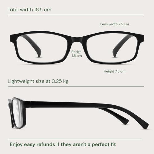 Gaoye  0.5 Reading Glasses Men - Blue Light Blocking Lenses, TR90 Frames, UV400 - Eyeglasses with Clear Vision