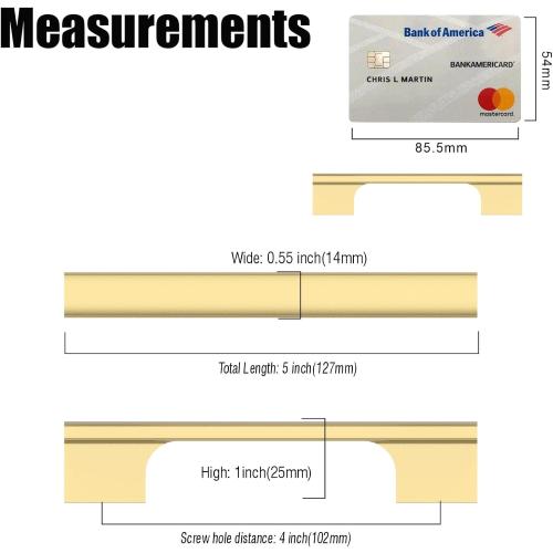 12 Pack Gold 4 Inch(102mm) Hole Center Kitchen Cabinet Handles Brushed Brass Cabinet Pulls Gold Drawer Hardware for Cupboard Dresser Handles Bathroom