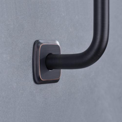 Angled Shower Arm with Flange S Shaped Rainfall Shower Head Riser Pipe, 12 Inch Stainless Steel Gooseneck Extender Arm with 9 Inch High Rise, Wall Mounted,Oil Rubbed Bronze