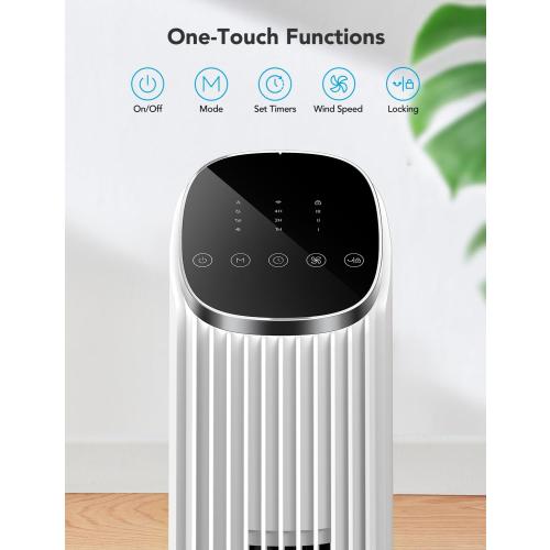 GoveeLife White Tower Fan for Bedroom, 36 Smart Floor Fan with App/Voice Control, Temperature Sensor, 5 Modes 8 Speeds(25ft/s), 29dB Quiet Oscillating Fan for Office, 24H Timer, Auto Cooling
