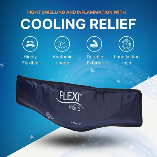 FlexiKold Gel Neck Ice Pack (23 X 8 X 5) - Reusable Cold Pack Compress (Therapy for Pain, Injuries of Neck, Lower Back, Shoulder, wrap Around Knee, Foot, Thigh, Elbow) - A6301-COLD