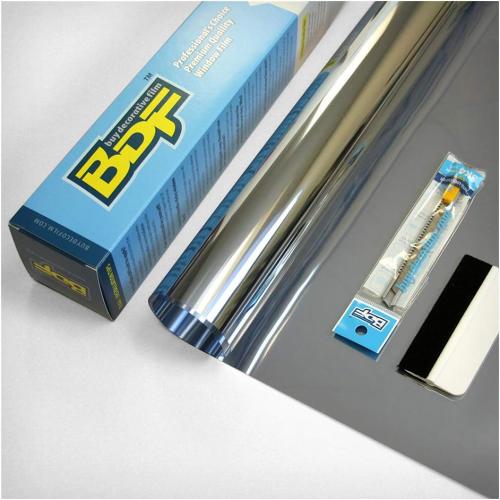 BDF S15 Window Film Daytime Privacy and Heat Control Mirror Silver 15 (Dark) - 36in X 24ft