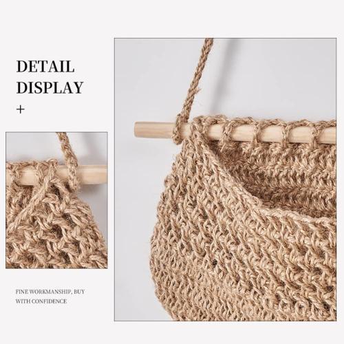 Hanging Fruit Basket, 1 Tier/3 Tier Boho Handmade Woven Wall Hanging Fruit Basket Vegetable Storage Baskets for Kitchen Home Wall Decor
