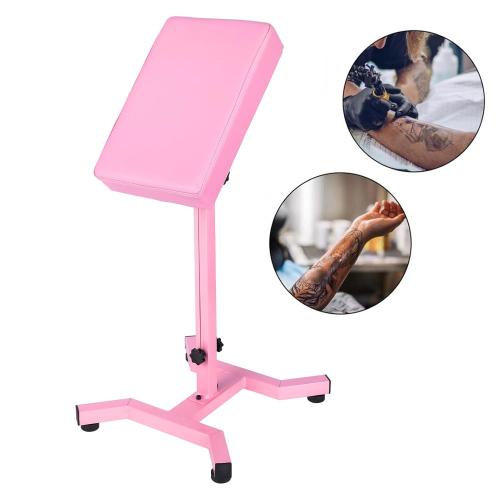 Pink Tattoo Arm Rest, HUOXOU Tattoo Armrest Stand, Four-corner base Stability Strongly, Adjustable Height, Thicken Soft Sponge Pad, Quick Installation Armrest Tattoo