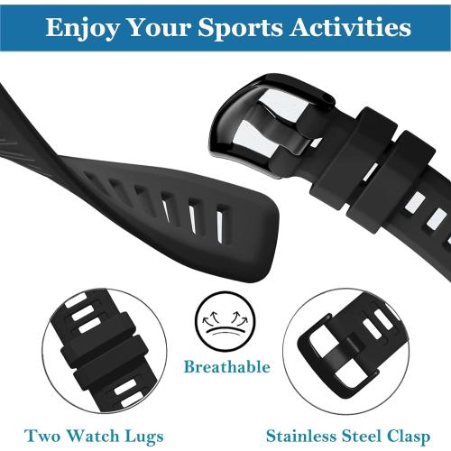 for Garmin Instinct Bands, Soft Silicone Replacement Watch Band Strap for Instinct Esports/Solar/Tide/Tactical Wristband Smartwatch