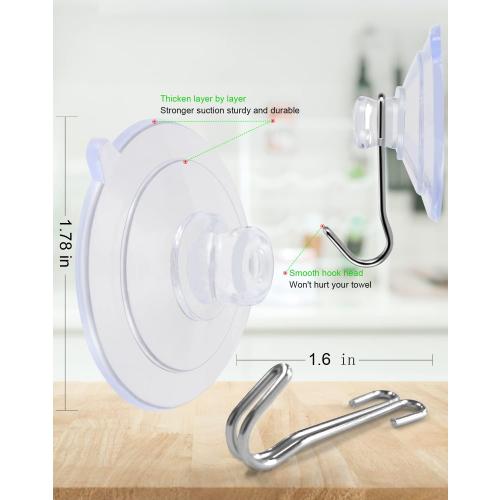 Suction Cup Hooks, Transparent PVC Removable Reusable, for Glass Windows, Mirrors, Doors, Tiles, 15 Pack
