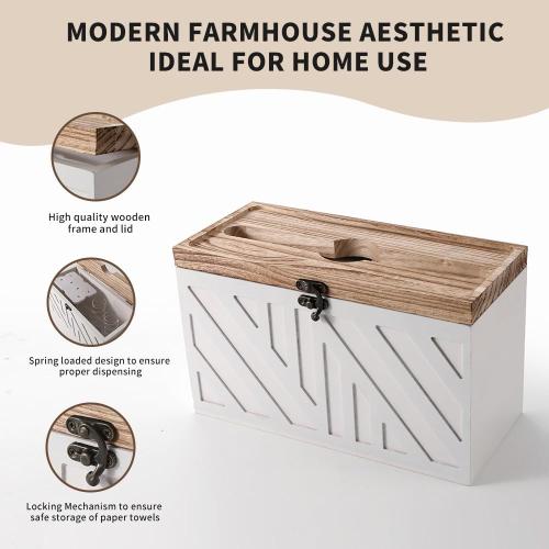 Premium Tabletop/Countertop Modern Farmhouse Style Paper Towel Dispenser - Compatible with Trifold/Multifold Paper Towels