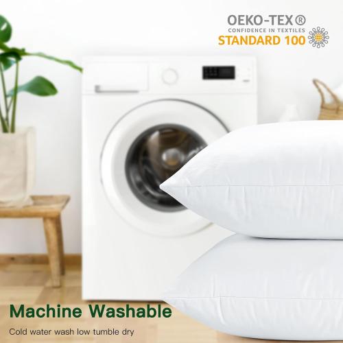 OTOSTAR Pack of 1 Down and Feather Throw Pillow Inserts, 24 x 24 Soft Fluffy Square Pillow Inserts with 100% Cotton Cover Decorative Pillows for Sofa Couch Bed-White