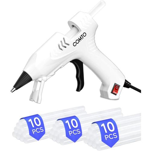 Hot Glue Gun Kit with 30 Sticks, 20W Fast Preheating Mini Hot Glue Gun and Sticks Set for School Crafts DIY Arts and Quick Home Repairs, White