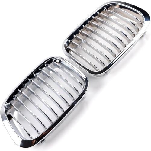 Left Right Chrome Front Kidney Grille Grill Compatible with 1998-2001 BMW E46 316i 318i 320i 323i 325i 328i 330i Sedan Pre-LCI